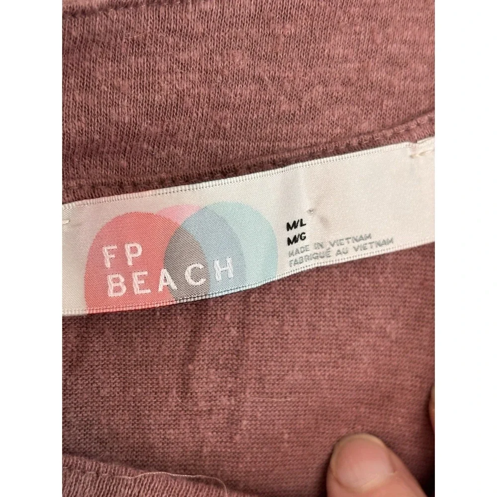 Free People Beach Luster One Piece Jumpsuit M/L Oversized Wide Leg Antique Oak